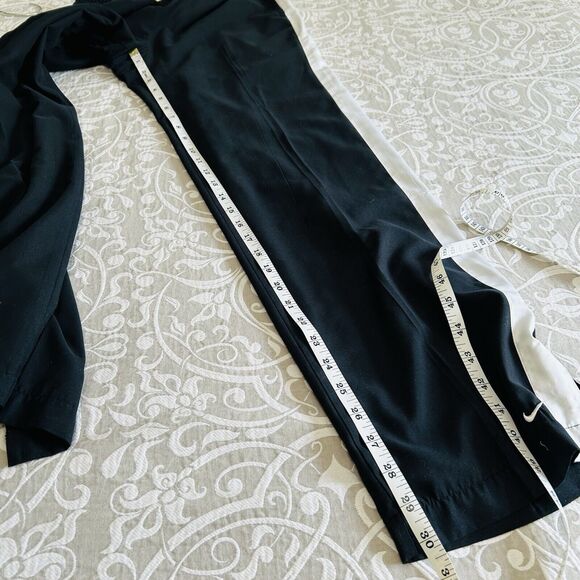 Nike Track Pants Women S Black White Stripe Slit Swoosh Athleisure Comfy Vintage - Picture 6 of 10